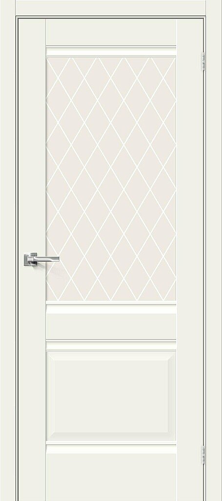 Межкомнатная дверь Прима-3 White Mix White Сrystal