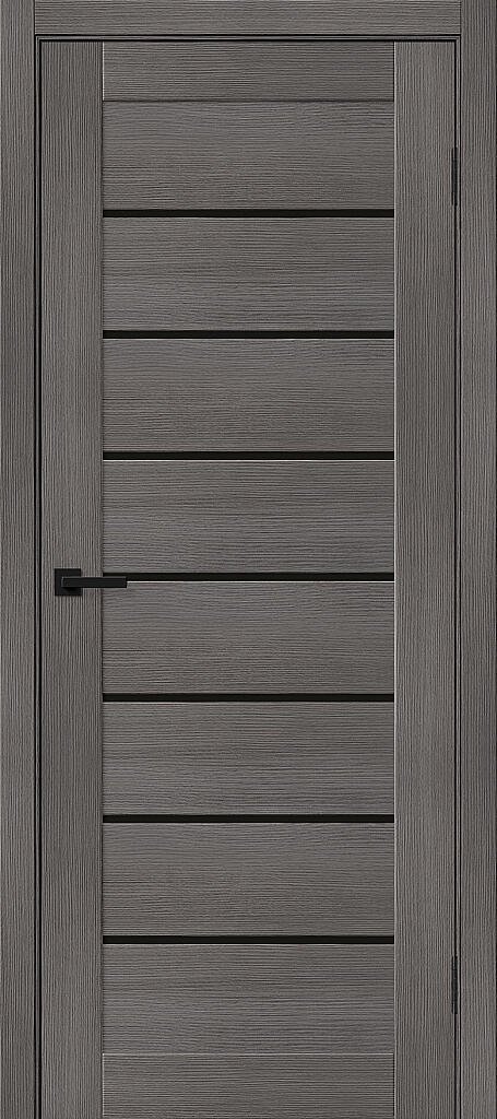 Межкомнатная дверь Браво-22 Grey Melinga Black Shine