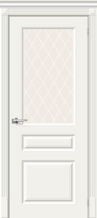 Межкомнатная дверь Скинни-15.1 Whitey White Сrystal