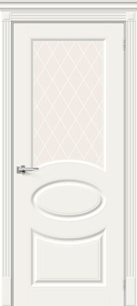 Межкомнатная дверь Скинни-21 Whitey White Сrystal