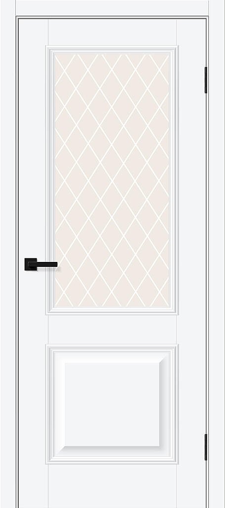 Межкомнатная дверь Классик-13 White Silk White Сrystal