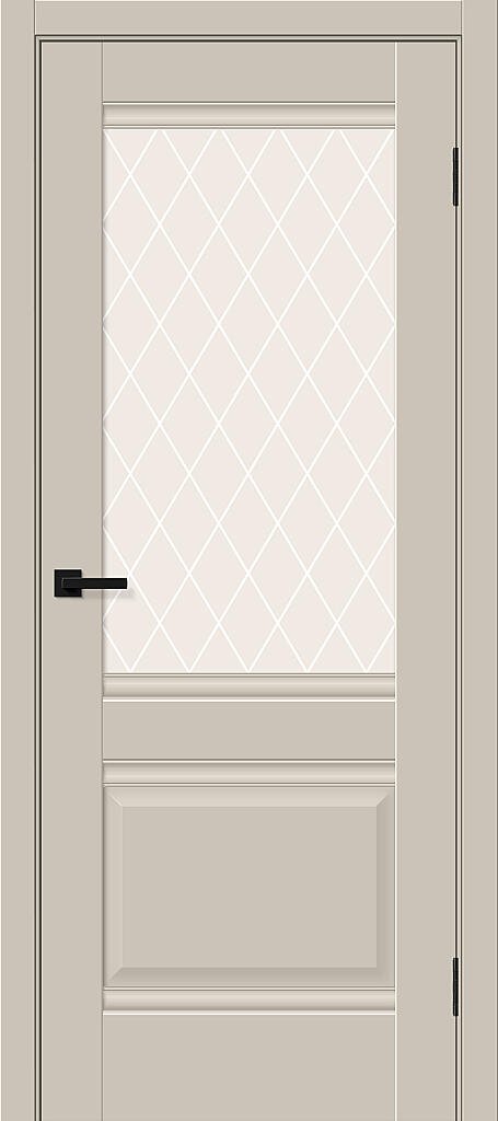 Межкомнатная дверь Прима-3 Cream Silk White Сrystal
