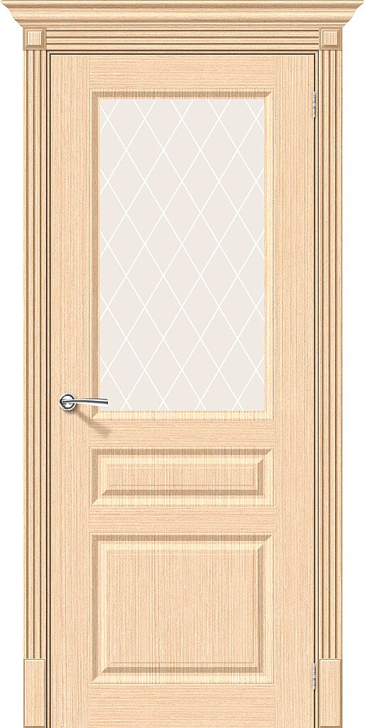 Межкомнатная дверь Статус-15 Ф-22 (БелДуб) White Сrystal