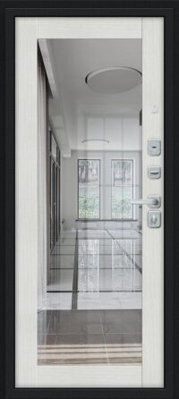 Флэш МФ/BChrome Букле черное/Bianco Melinga 205*86 левое