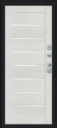 Техно/BChrome Букле черное/Bianco Melinga 205*86 правое